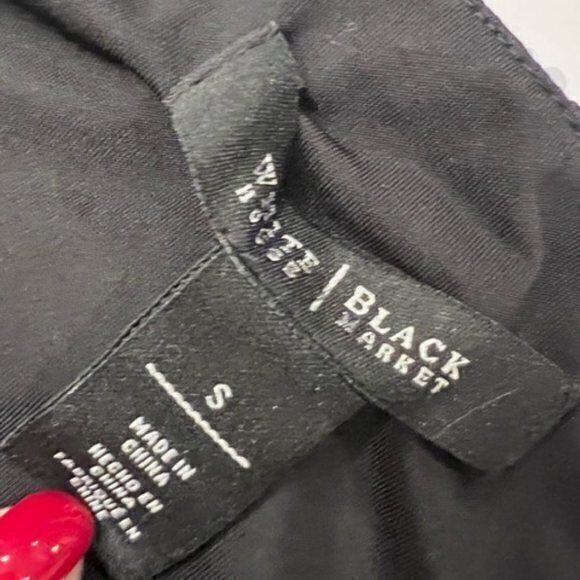 WHITE HOUSE BLACK MARKET Women Polyester Tank Top High Low Hem Polka Dot Lined S - Picture 9 of 11